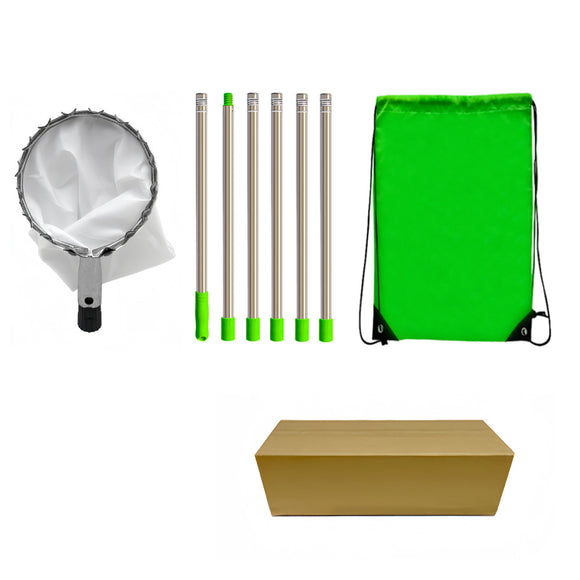 NNEDSZ Telescoping Fruit Picker - Apple, Peach, Persimmon Harvesting Tool with Collection Bag, High Reach Fruit Catcher 2.4m