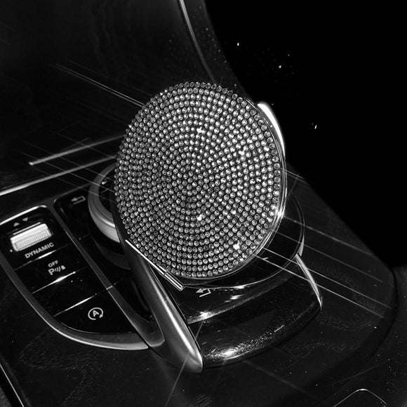 NNEDSZ 2 pcs Black Sparkling Rhinestone Compact Mirror - Portable Folding Makeup Mirror with Full Diamond Design