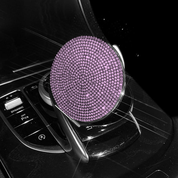 NNEDSZ 2 pcs Pink Sparkling Rhinestone Compact Mirror - Portable Folding Makeup Mirror with Full Diamond Design
