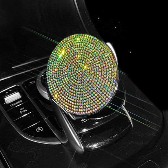 NNEDSZ 2 pcs Color Sparkling Rhinestone Compact Mirror - Portable Folding Makeup Mirror with Full Diamond Design