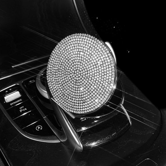 NNEDSZ 2 pcs White Sparkling Rhinestone Compact Mirror - Portable Folding Makeup Mirror with Full Diamond Design