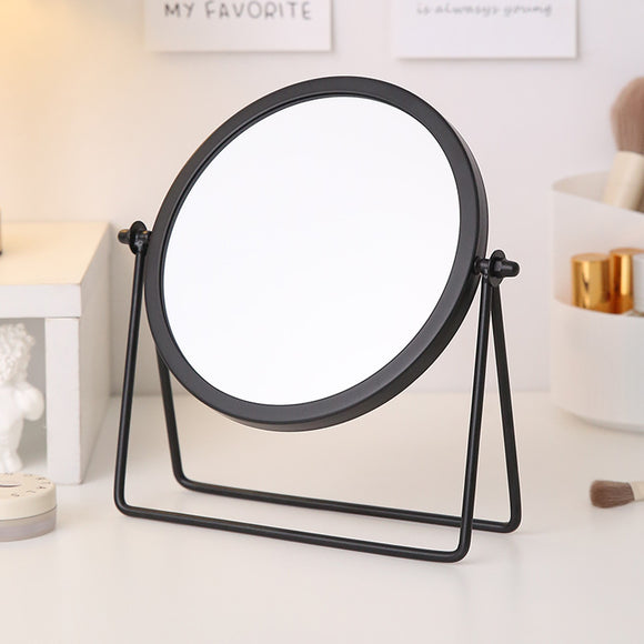 NNEDSZ Black Rotating Tabletop Makeup Mirror - 360º  Swivel Vanity Mirror for Bedroom & Desk