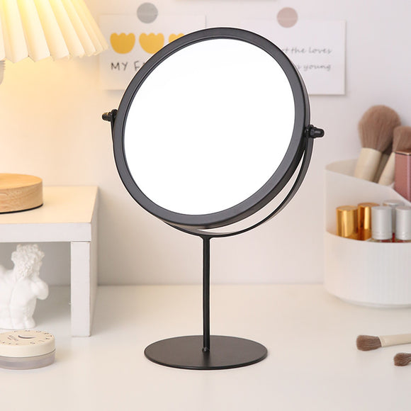 NNEDSZ Black Rotating Tabletop Makeup Mirror - 360º Swivel Vanity Mirror for Bedroom & Desk