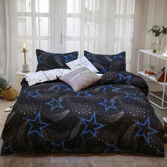 NNEDSZ Starry Duvet Cover - 3 Piece Bedding Set (with Corner Ties)Quilt cover 230cm x 230cm, pillowcase 51 x 92cm