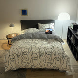 NNEDSZ White graffiti Duvet Cover - 3 Piece Bedding Set (with Corner Ties)Quilt cover 230cm x 265cm, pillowcase 51 x 92cm