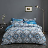 NNEDSZ Blue Floral Duvet Cover - 3 Piece Bedding Set (with Corner Ties)Quilt cover 230cm x 265cm, pillowcase 51 x 92cm
