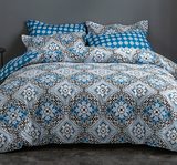 NNEDSZ Blue Floral Duvet Cover - 3 Piece Bedding Set (with Corner Ties)Quilt cover 230cm x 265cm, pillowcase 51 x 92cm