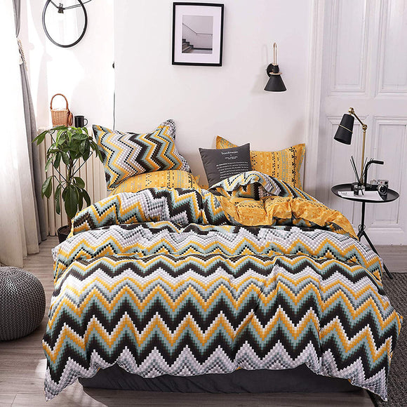 NNEDSZ Yellow Duvet Cover - 3 Piece Bedding Set (with Corner Ties)Quilt cover 230cm x 265cm, pillowcase 51 x 92cm