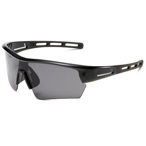 NNEDSZ 2 pcs Outdoor Sports Sunglasses - UV Protection HD Lenses for Cycling, Boating, Fishing（Black frame black gray film）