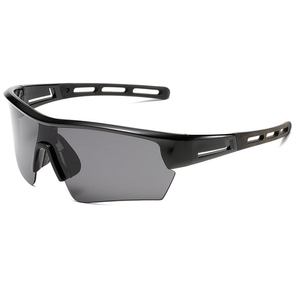 NNEDSZ 2 pcs Outdoor Sports Sunglasses - UV Protection HD Lenses for Cycling, Boating, Fishing（Black frame black gray film）