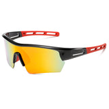 NNEDSZ 2 pcs Outdoor Sports Sunglasses - UV Protection HD Lenses for Cycling, Boating, Fishing(Black red frame red mercury)