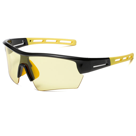 NNEDSZ 2 pcs Outdoor Sports Sunglasses - UV Protection HD Lenses for Cycling, Boating, Fishing(Black and yellow frame night vision film)