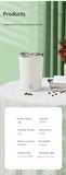 White Portable Automatic Mixing Coffee Cup - Stainless Steel Magnetic Stirrer(No handle)