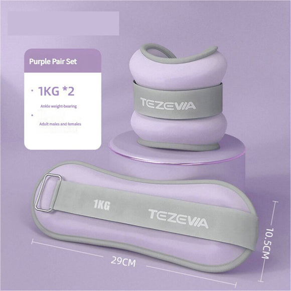 NNEDSZ Purple Adjustable Weighted Leg & Wrist Sandbag Set - 1kg Each for Fitness, Running, and Dance Training