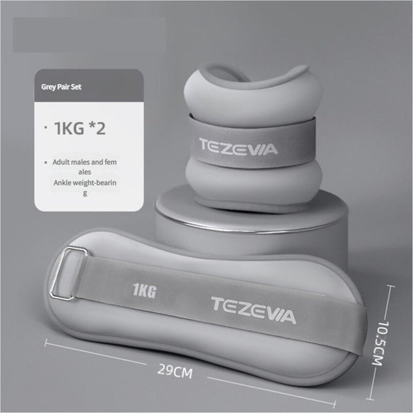 NNEDSZ Grey Adjustable Weighted Leg & Wrist Sandbag Set - 1kg Each for Fitness, Running, and Dance Training