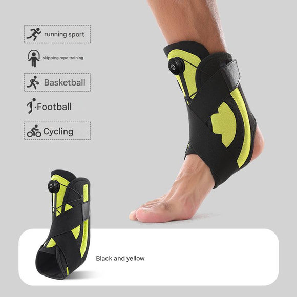 NNEDSZ 1 Pair Black And Yellow Adjustable Ankle Brace - Compression Support for Running, Sports, and Ankle Recovery