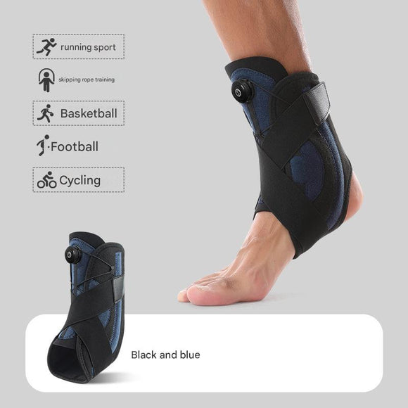 NNEDSZ 1 Pair Black And Blue Adjustable Ankle Brace - Compression Support for Running, Sports, and Ankle Recovery