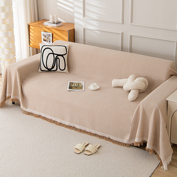 NNEDSZ 180*340CM Light Brown Premium Polyester Sofa Throw Blanket, Multi-Seasonal Use, Sofa Protector