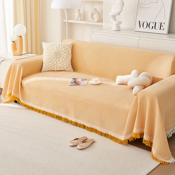 NNEDSZ 180*340CM Yellow Premium Polyester Sofa Throw Blanket, Multi-Seasonal Use, Sofa Protector