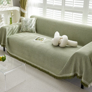 NNEDSZ 180*420CM Green Premium Polyester Sofa Throw Blanket, Multi-Seasonal Use, Sofa Protector