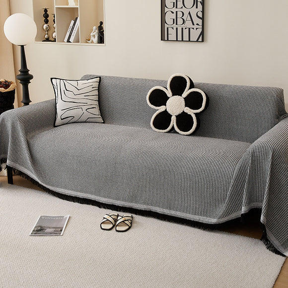 NNEDSZ 180*420CM Dark Grey Premium Polyester Sofa Throw Blanket, Multi-Seasonal Use, Sofa Protector