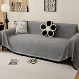 NNEDSZ 180*420CM Dark Grey Premium Polyester Sofa Throw Blanket, Multi-Seasonal Use, Sofa Protector