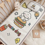 NNEDSZ Cute Dog Pattern 2 Piece Set Kids Cooling Pad Set – 60x120cm Cartoon Latex Mattress Protector,  Pillow