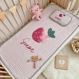 NNEDSZ Strawberry Pattern 2 Piece Set Kids Cooling Pad Set - 60x120cm Cartoon Latex Mattress Protector,  Pillow
