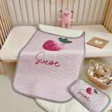 NNEDSZ Strawberry Pattern 2 Piece Set Kids Cooling Pad Set - 60x120cm Cartoon Latex Mattress Protector,  Pillow