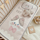 NNEDSZ Cute Cat Pattern 2 Piece Set Kids Cooling Pad Set - 60x120cm Cartoon Latex Mattress Protector,  Pillow