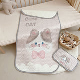 NNEDSZ Cute Cat Pattern 2 Piece Set Kids Cooling Pad Set - 60x120cm Cartoon Latex Mattress Protector,  Pillow