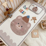 NNEDSZ Cute Bear Pattern 2 Piece Set Kids Cooling Pad Set - 60x120cm Cartoon Latex Mattress Protector,  Pillow