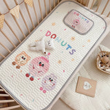 NNEDSZ Donuts Pattern 2 Piece Set Kids Cooling Pad Set - 60x120cm Cartoon Latex Mattress Protector,  Pillow