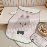 NNEDSZ Rabbit Pattern 2 Piece Set Kids Cooling Pad Set - 60x120cm Cartoon Latex Mattress Protector,  Pillow