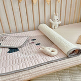 NNEDSZ Rabbit Pattern 2 Piece Set Kids Cooling Pad Set - 60x120cm Cartoon Latex Mattress Protector,  Pillow