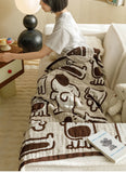 NNEDSZ Brown Bear Pattern Soft and Absorbent 4-Layer Cotton Bath Towel for Adults and Children | Cartoon Design | 80*160 cm | Perfect for Bathing and Lounging