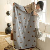 NNEDSZ Bears Pattern Soft and Absorbent 4-Layer Cotton Bath Towel for Adults and Children | Cartoon Design | 80*160 cm | Perfect for Bathing and Lounging