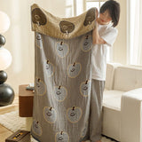 NNEDSZ Blue Apples Pattern Soft and Absorbent 4-Layer Cotton Bath Towel for Adults and Children | Cartoon Design | 80*160 cm | Perfect for Bathing and Lounging