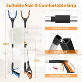 NNEDSZ Blue Foldable Grabber Tool with Silicone Non-Slip Claws - Ideal for Litter Picking, Outdoor Use, and Household Cleaning