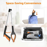 NNEDSZ Green Foldable Grabber Tool with Silicone Non-Slip Claws - Ideal for Litter Picking, Outdoor Use, and Household Cleaning