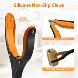 NNEDSZ Red Foldable Grabber Tool with Silicone Non-Slip Claws - Ideal for Litter Picking, Outdoor Use, and Household Cleaning
