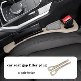 NNEDSZ Beige Car Seat Gap Filler - 2 Pieces Car Interior Storage Organizer for Front Seat Seam