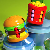 NNEDSZ 2 pcs set Burger Fidget Toy with Fries - Stress Relief Spinner and Brain Teaser for Kids - Fun Educational Toy for Focus and Dexterity
