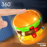 NNEDSZ 2 pcs set Burger Fidget Toy with Fries - Stress Relief Spinner and Brain Teaser for Kids - Fun Educational Toy for Focus and Dexterity