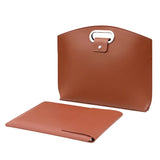 NNEDSZ Brown Elegant PU Leather Laptop Handbag & Sleeve – Protective and Stylish Laptop Case with Adjustable Strap for 15.6-inch Laptops