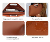 NNEDSZ Off White Elegant PU Leather Laptop Handbag & Sleeve - Protective and Stylish Laptop Case with Adjustable Strap for 15.6-inch Laptops