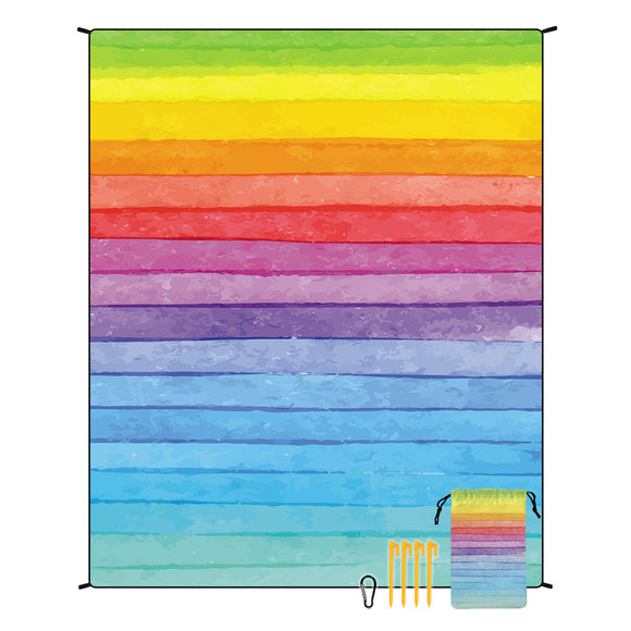 NNEDSZ Style STD-001-4 Colorful Quick Dry Beach Mat Sand Proof Waterproof Outdoor Picnic Blanket - Compact & Lightweight