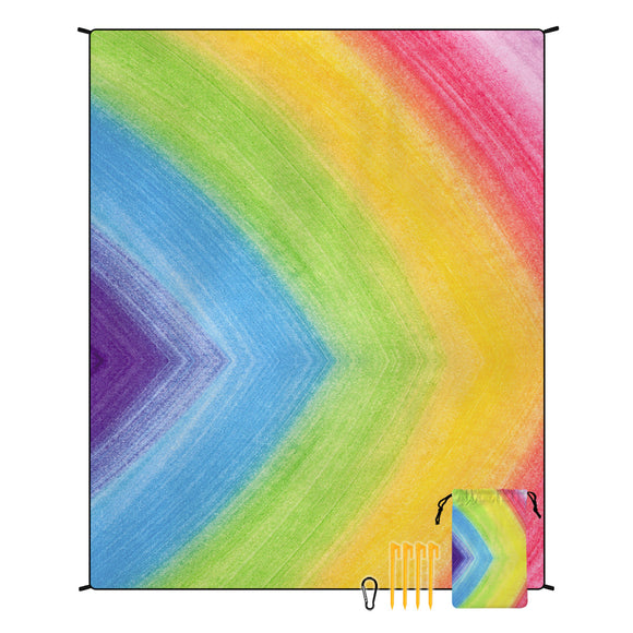 NNEDSZ Style STD-001-7 Colorful Quick Dry Beach Mat Sand Proof Waterproof Outdoor Picnic Blanket - Compact & Lightweight