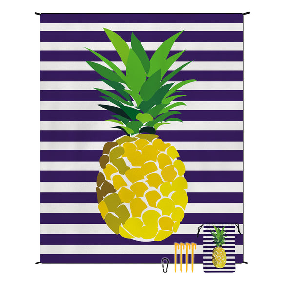 NNEDSZ Style STD-001-9 Purple And Yellow Quick Dry Beach Mat Sand Proof Waterproof Outdoor Picnic Blanket - Compact & Lightweight
