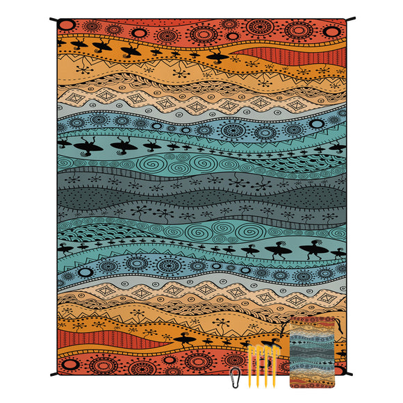 NNEDSZ Style STD-001-12 Colorful Quick Dry Beach Mat Sand Proof Waterproof Outdoor Picnic Blanket - Compact & Lightweight